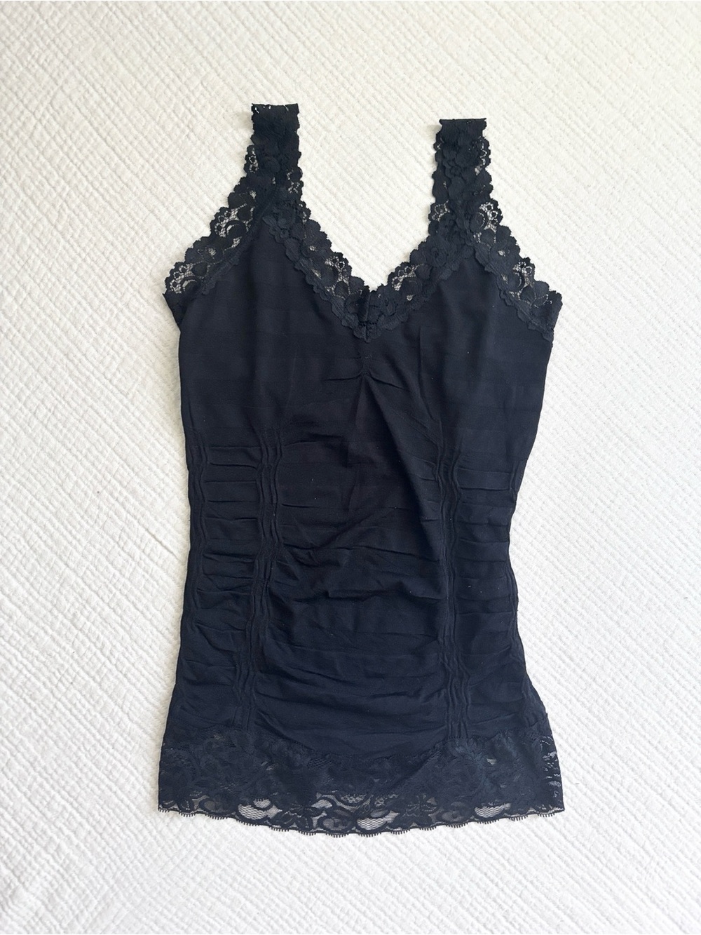 vintage ardene y2k black lace trim top
